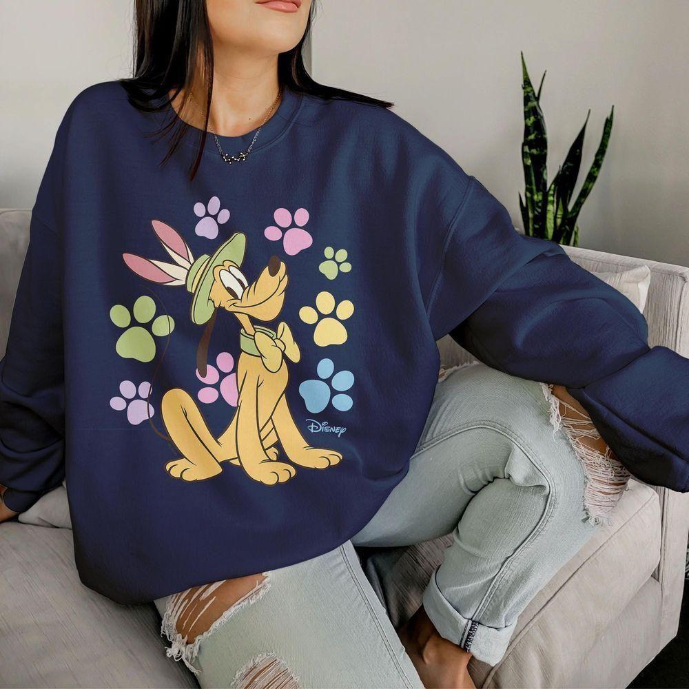 Pluto Easter Bunny Pastel Dog Paw Prints Disney Vuitino Merch